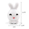 LED Night Light Cute Rabbit Intelligent Bedside Lamp Bedroom Decor (White)
