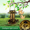 Solar Bird Feeder LED Light Metal Hanging Garden Yard Backyard Decor Lanterns