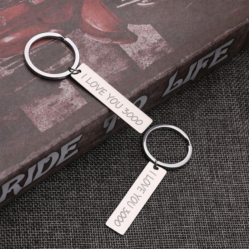 Wife Husband Gift Jewelry Keyfob Key Ring Car Pendant I Love You 3000 Keyring