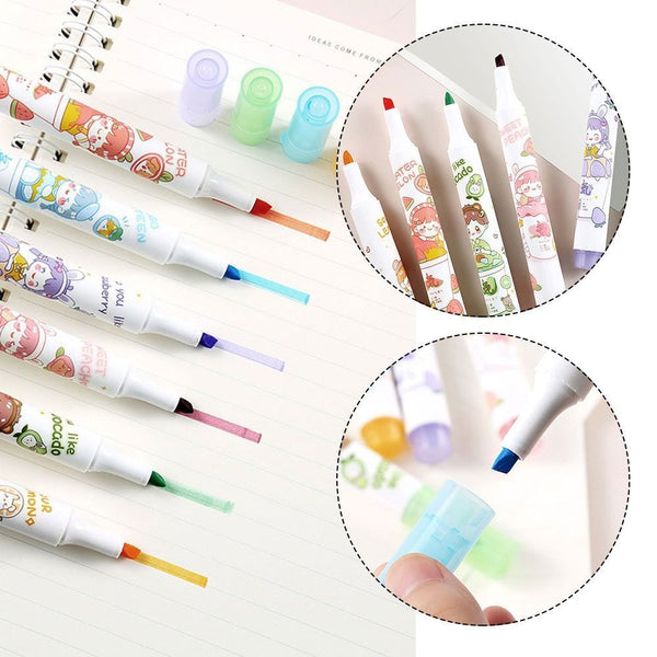 Writing Tools Highlighter Pen Set Key Points Markers Eye Care Color Pen