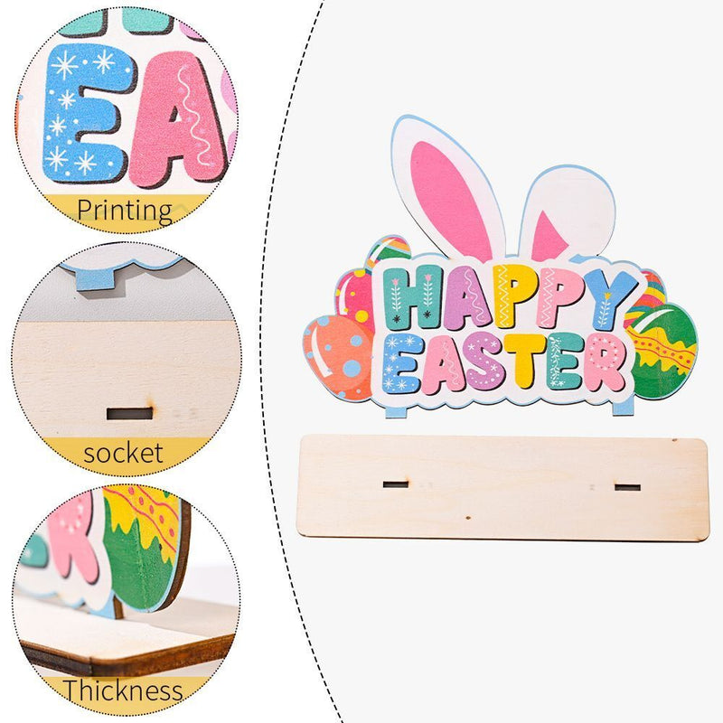DIY Crafts Easter Rabbit Desk Decorations Wooden Ornaments Happy Easter