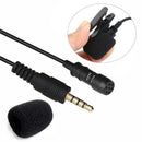 Clip-On Lapel Microphone 3.5mm Jack Lavalier Condenser Mic Recording Teaching