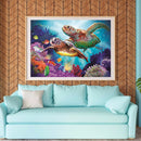 16x12 inch Full Round DIY Diamond Painting Undersea Turtles Rhinestone Picture
