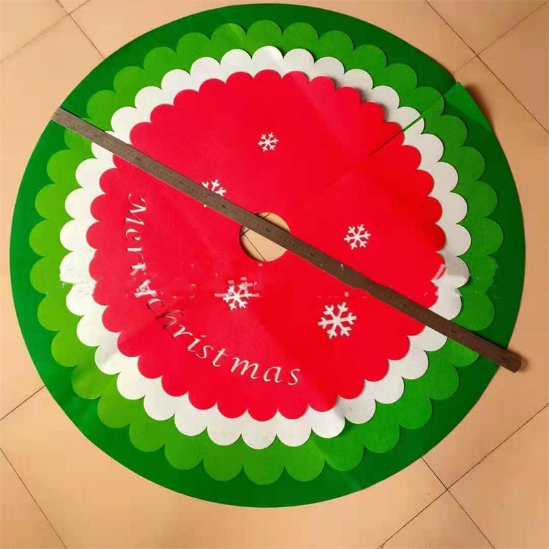 Xmas Floor Cover Outdoor Blanket Christmas Tree Skirt 4 Layers Carpet Floor Mat
