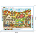5D DIY Full Drill Diamond Painting Village View Cross Stitch Needlework Round Rh