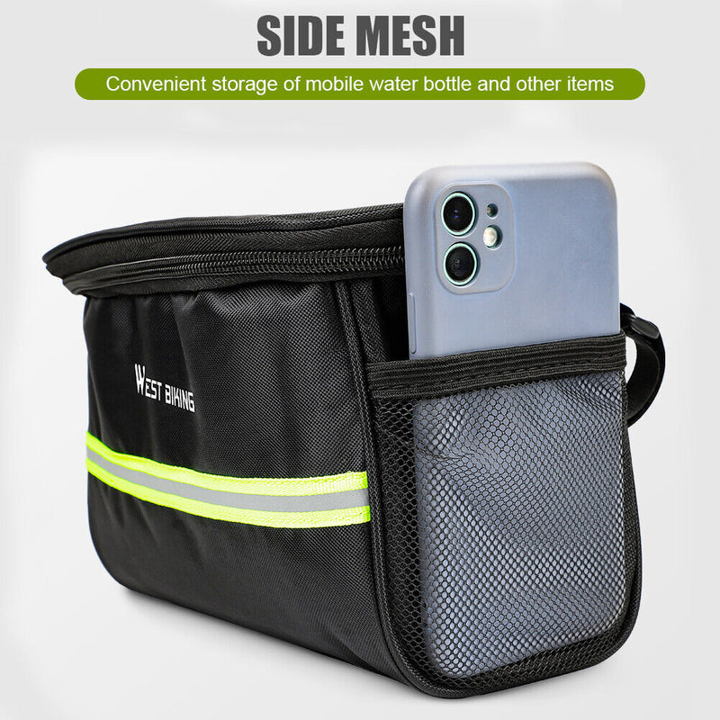 WEST BIKING Waterproof Bicycle Handlebar Bags Bike Front Bags Cycling Equip