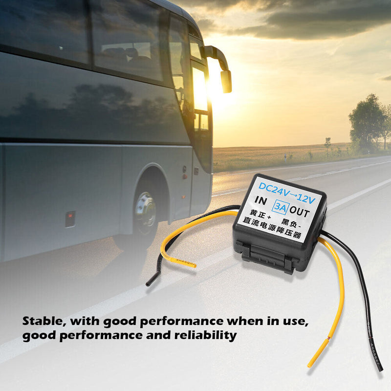 24V DC to 12V DC 3A Step Down Buck Power Converter for Car Auto Bus Truck Boat