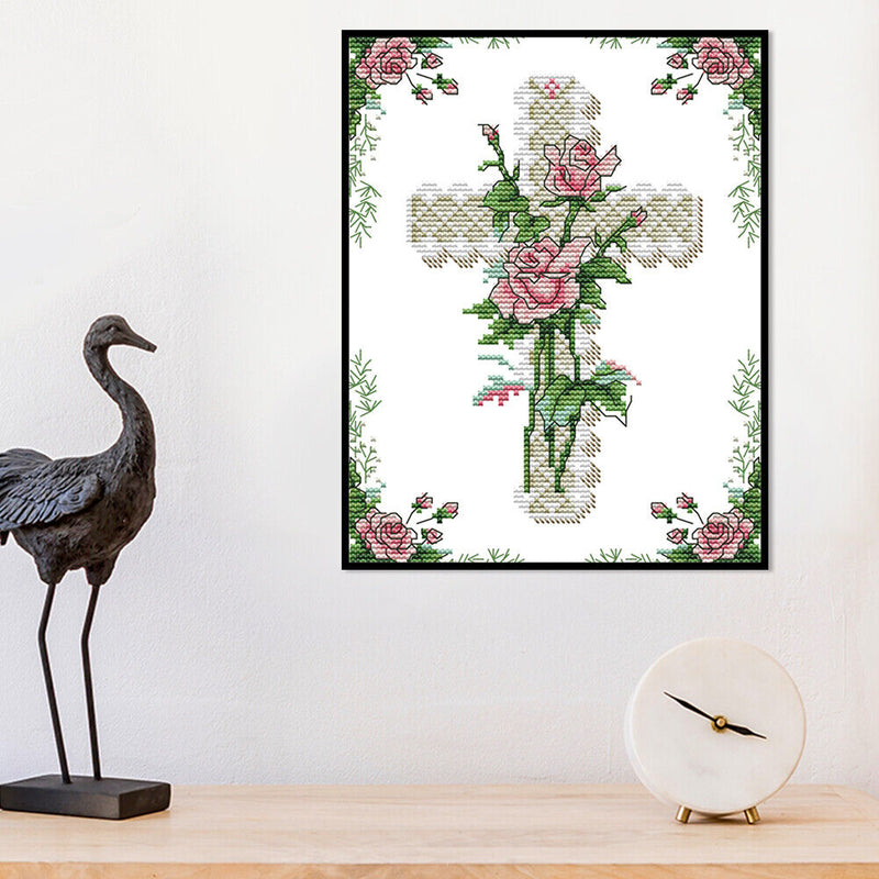 DIY Heart of Rose Partial Embroidery Set Canvas Artworks Home Wall Decorations