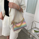 Fashion Sequin Shoulder Underarm Bags Leather Women Thick Chain Handbags Purse
