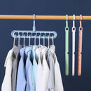 6pClothes Wardrobe Hanger Hook Clothing Hanging Rack Shelf Organizer (Grey)
