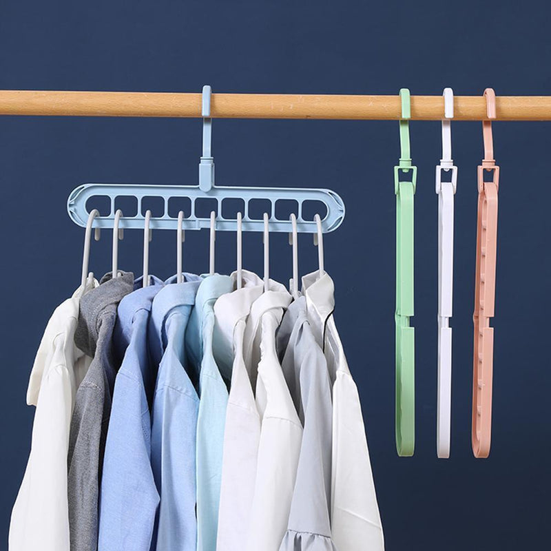 6pClothes Wardrobe Hanger Hook Clothing Hanging Rack Shelf Organizer (Grey)