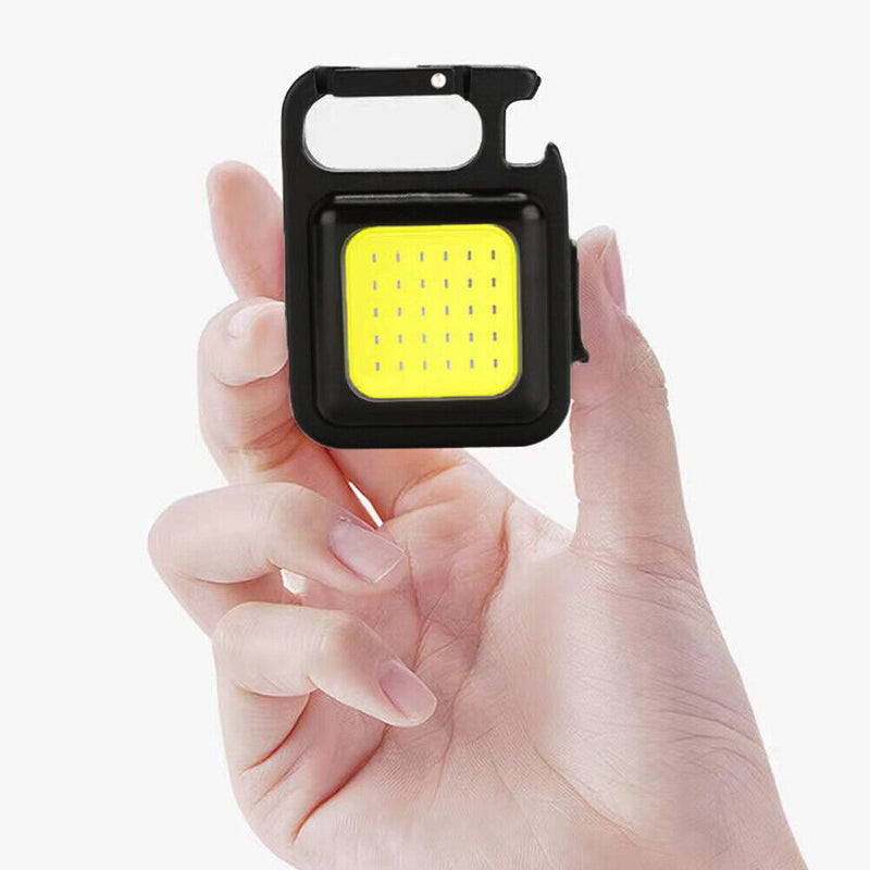 #A 4 Modes Waterproof 6W Type-C USB Rechargeable COB LED Mini Keychains Flashlig