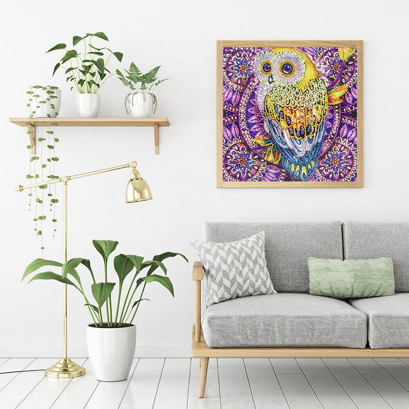 5D DIY Special Shaped Diamond Painting Owl Cross Stitch Mosaic Kit (R113)