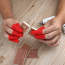 Anti-slip Hot Glue Gun Finger Caps Silicone Finger Cover Sleeve (Red 3pcs)