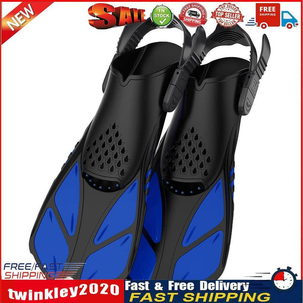 Diving Swimming Fins Adults Water Sport Training Foot Flippers (Blue L/XL) Newly