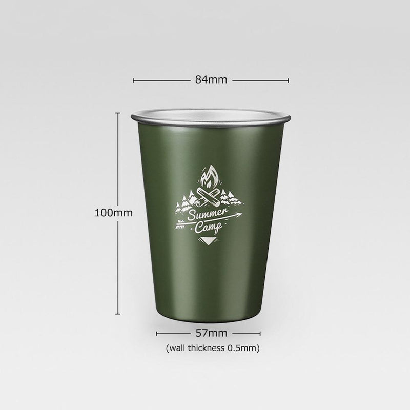 Stainless Steel Camping Cup Outdoor Travel Coffee Beer Drinks Mugs (Grey)