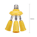 3 in 1 E27 to E27 Lamp Base Socket Splitter LED Light Bulb Holder (Yellow)