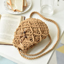 Weave Shoulder Crossbody Messenger Bucket Bag Summer Beach Vacation Small Purse