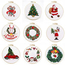 Handmade Christmas Embroidery Merry Christmas Cross Stitch Kit Embroidery Hoop