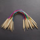 18 pairs/set Bamboo Circular Crochet Knitting Needles Tube Sewing Tools