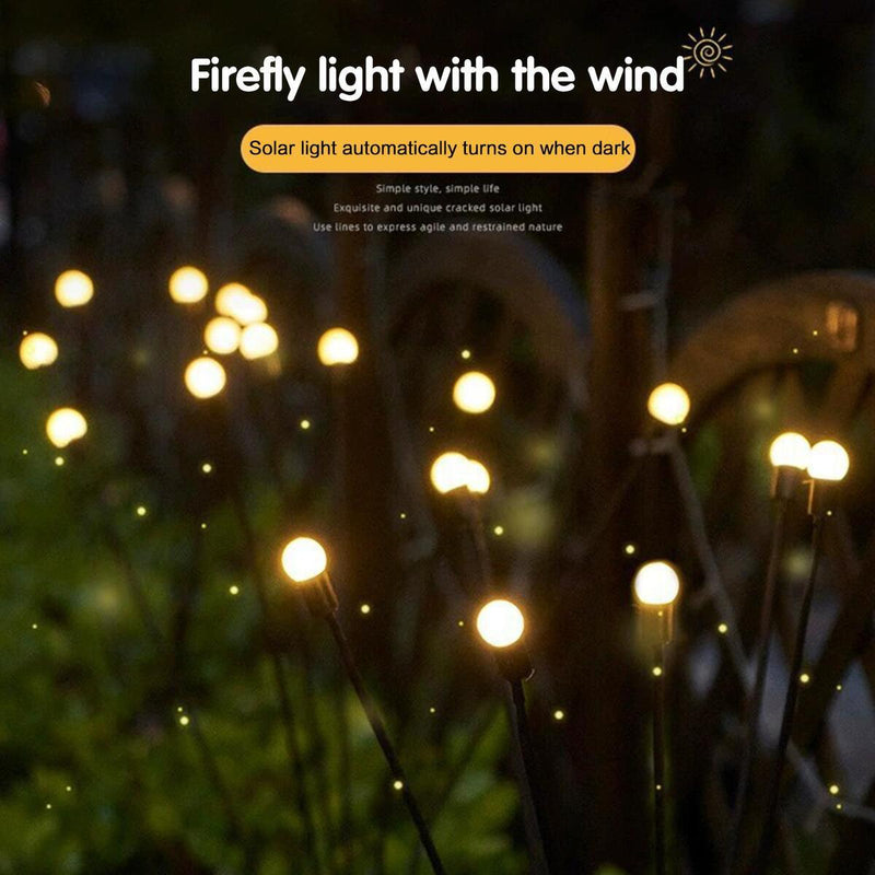 LED Solar Firefly Garden Light Kit Garden Landscape Firefly Swaying # Warm ligh`