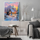 Snow Scene Drawing Frameless DIY Oil Paint by Numbers Canvas Home Decor Kit