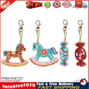 4pcs DIY Full Drill Special Shaped Diamond Painting Horse Candy Keychains Newly