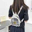 Transparent Backpack Waterproof Letter Love PVC Women Fashion Students Schoolbag