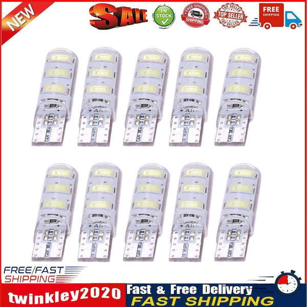 10pcs T10 5630 W5W Silica Gel 6MSD LED Car Interior Light Reading Bulbs Newly