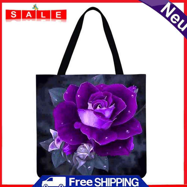 MOTINGDI CAR Women's Purple Rose Shopping Bag Large Capacity