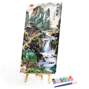 Waterfalls Oil Paint By Numbers Kits DIY Handpainted on Canvas Wall Art Picture