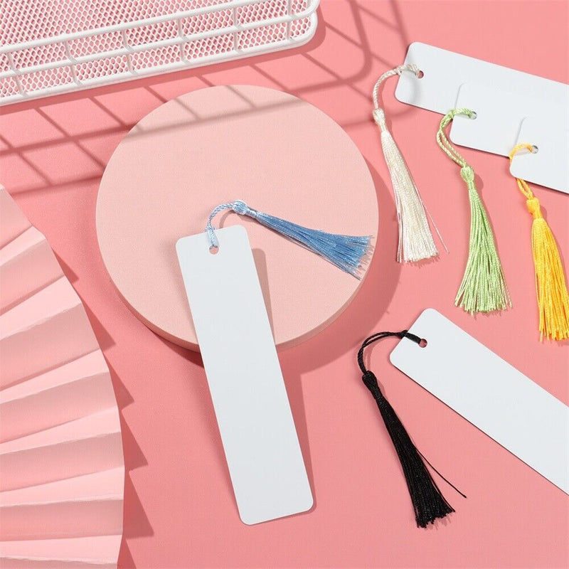 DIY Aluminum Crafts Sublimation Bookmark White Blank Bookmarks with Tassels