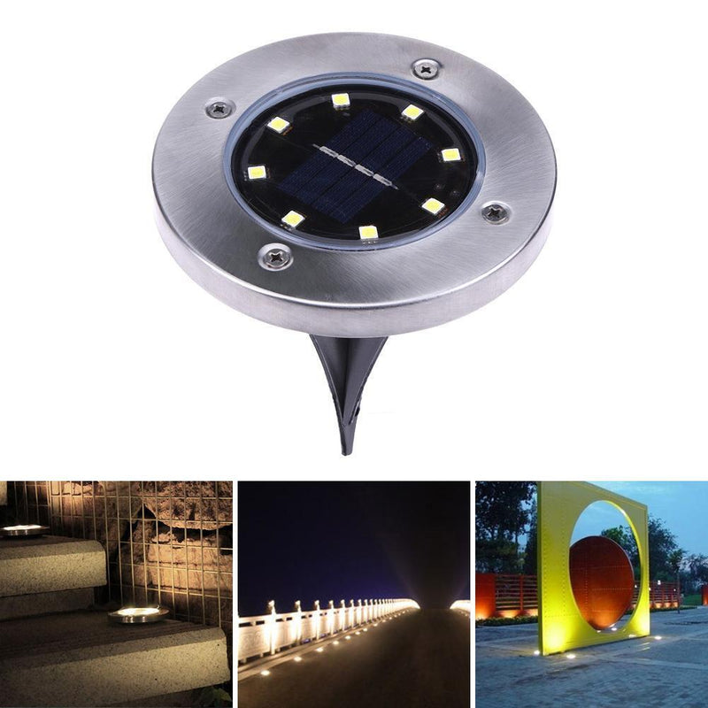 Outdoor Solar Powered 8LED Ground Light Garden Path Landscape Decking Lamp Newly