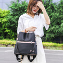 Retro Women Oxford Cloth Hit Color Anti-theft Backpacks Shoulder Crossbody Bag