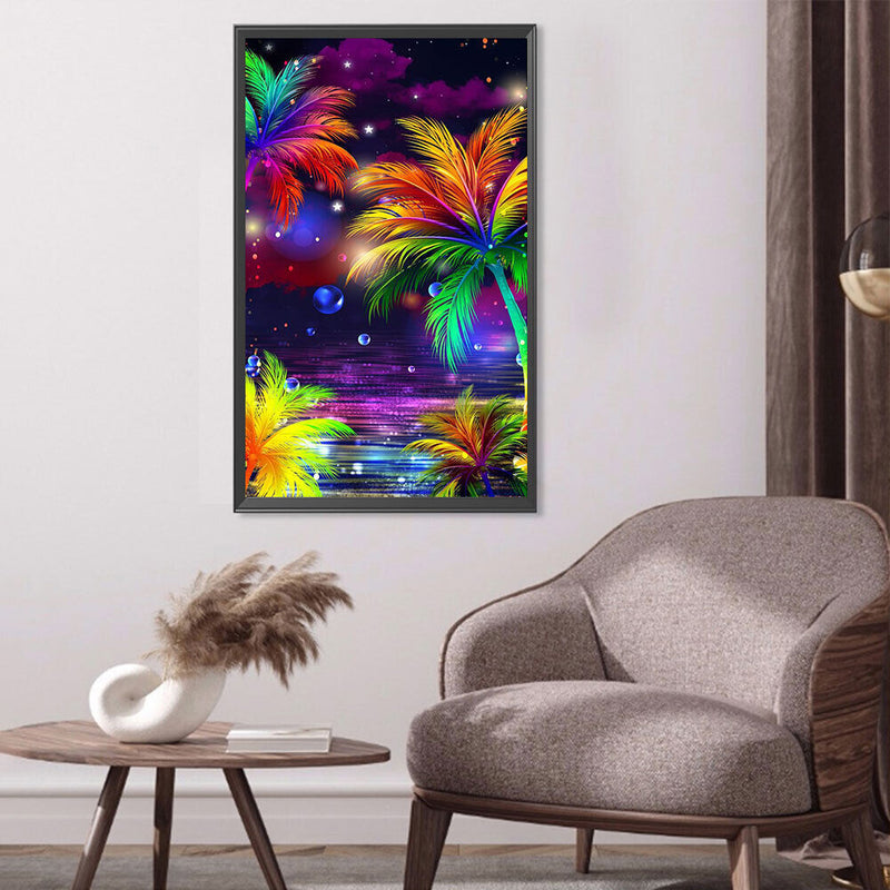 DIY Diamond Painting Kits Full Round Drill Coconut Tree Crafts Home Decoration