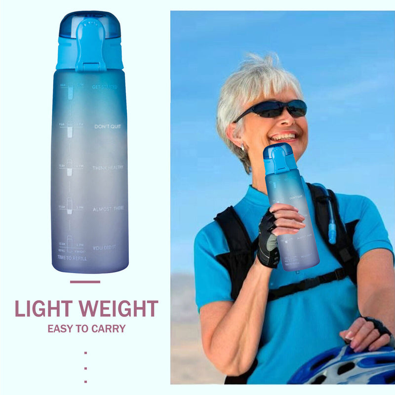 Water Bottle with Time Marker Portable Water Bottle for Kids (Blue Shade) Newly