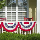 USA Bunting Flag Pleated Fan Resistant Polyester Banner for Independence Da