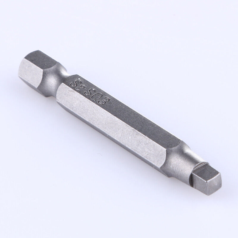 3pcs 50mm 1/4 Inch Metal Magnetic Square Head Screwdriver Bits Hand Tools
