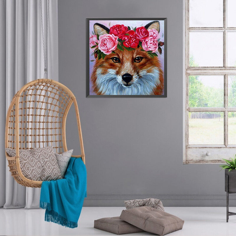 5D DIY Diamond Painting Kits Wear Flower Dog Full Round Drill Wall Decor Art Set