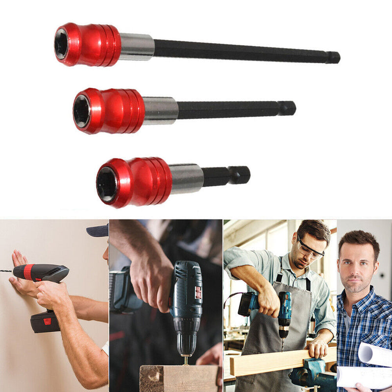 3pcs Quick Release Self Locking Screwdriver Magnetic Drill Extension Sta