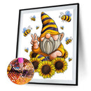 5D DIY Bee Gnome Full Round Drill Diamond Painting Rhinestone Drawing Craft