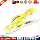 Plastic Musical Note Letter Paper Clip Piano Sheet Spring Holder (Yellow)