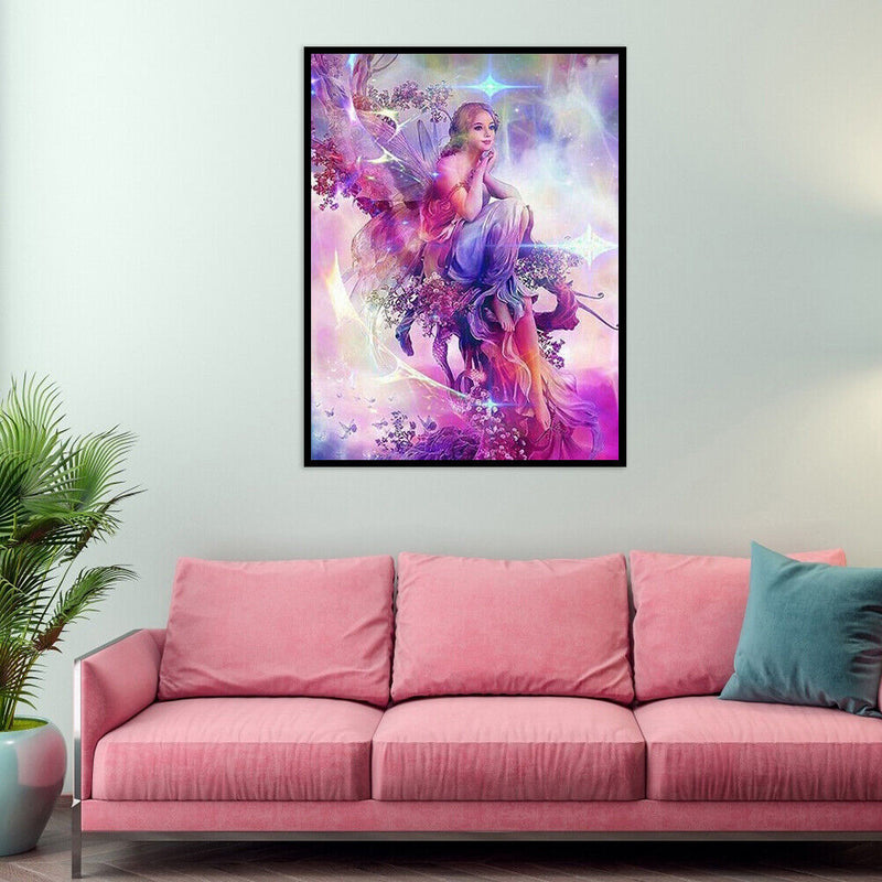 Butterfly Elf Girl Colouring Oil Canvas Pictures DIY Hand Painted Picture Craft