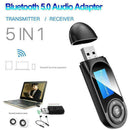 5 in1 Bluetooth 5.0 Audio Transmitter Receiver LCD PC For TV Car Adapter V9Z7