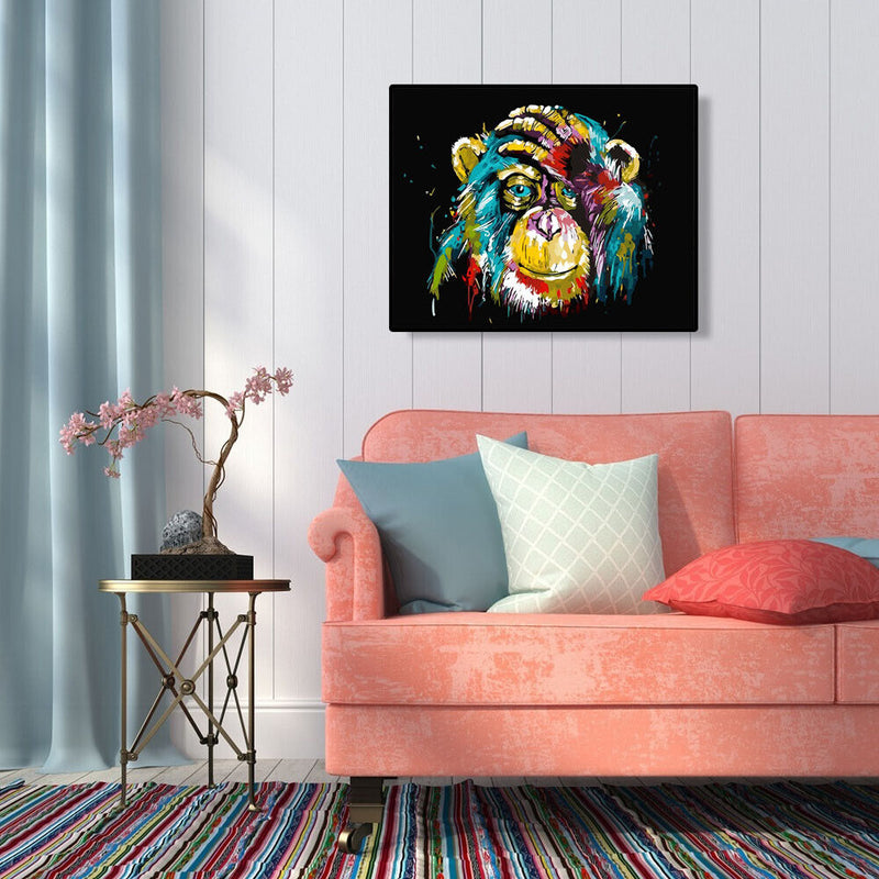 Monkey DIY Oil Painting By Numbers Kits Color Drawing Wall Living Room Picture
