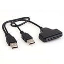 USB 2.0 to 2.5inch HDD 7+15pin SATA Hard Drive Cable Adapter for SATA SSD & HDD