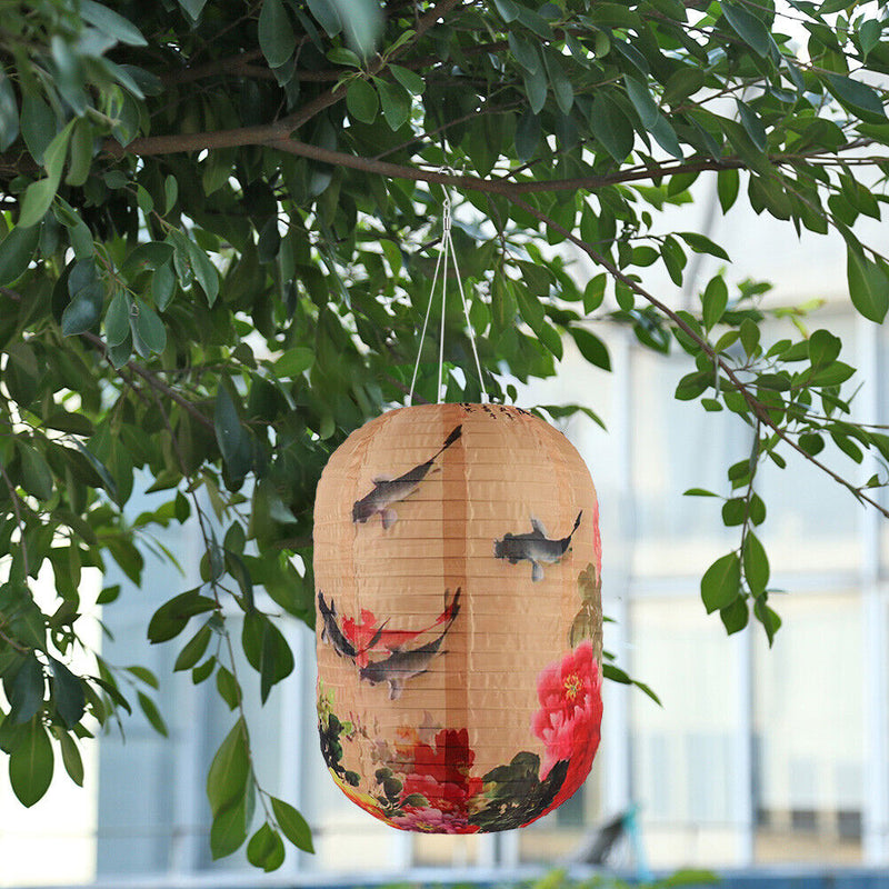 Solar Lantern Chinese Japanese Print Hanging Outdoor Garden Party Light (I)