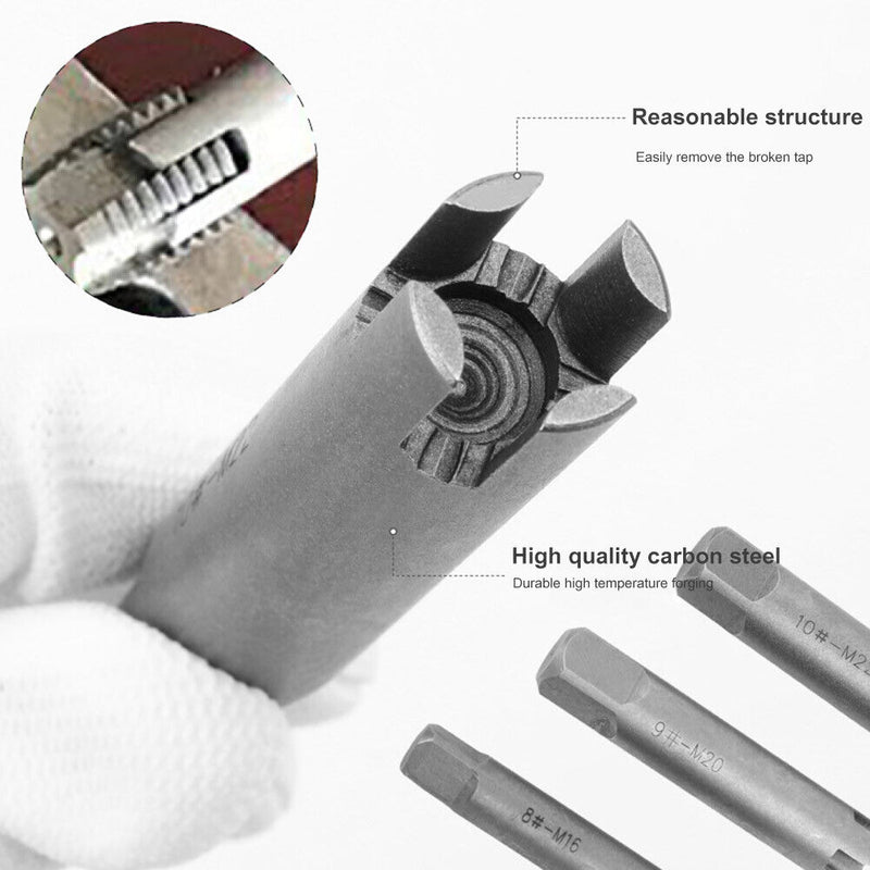 6pcs/set Remove Stripped Damaged Wire Screw Tap Extractor Drill Bits Set Newly