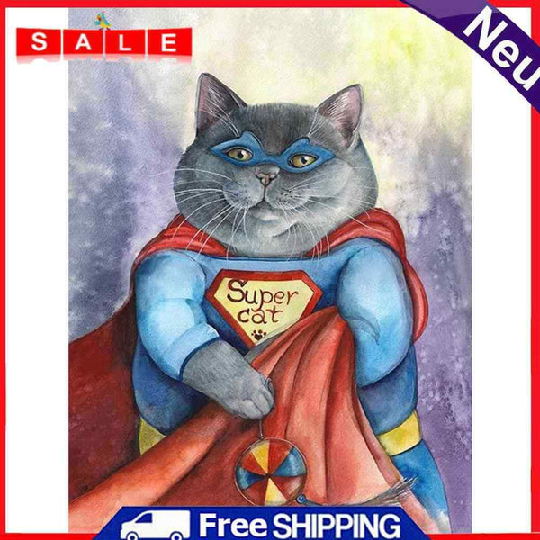 5D DIY Diamond Painting cat Full Round Rhinestones Mosaic Decor
