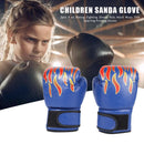 2pcs Breathable Kids Muay Thai Sparring Flame Gloves Punching Boxing Gloves